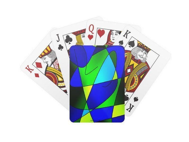 Playing Cards-ABSTRACT CURVES #2 Standard Playing Cards-Blues &amp; Greens-from COLORADDICTED.COM-