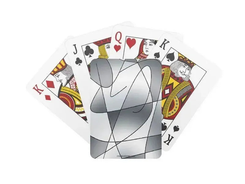 Playing Cards-ABSTRACT CURVES #2 Standard Playing Cards-Grays-from COLORADDICTED.COM-