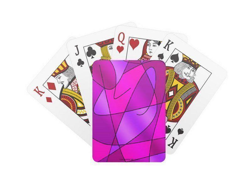Playing Cards-ABSTRACT CURVES #2 Standard Playing Cards-Purples &amp; Violets &amp; Fuchsias &amp; Magentas-from COLORADDICTED.COM-