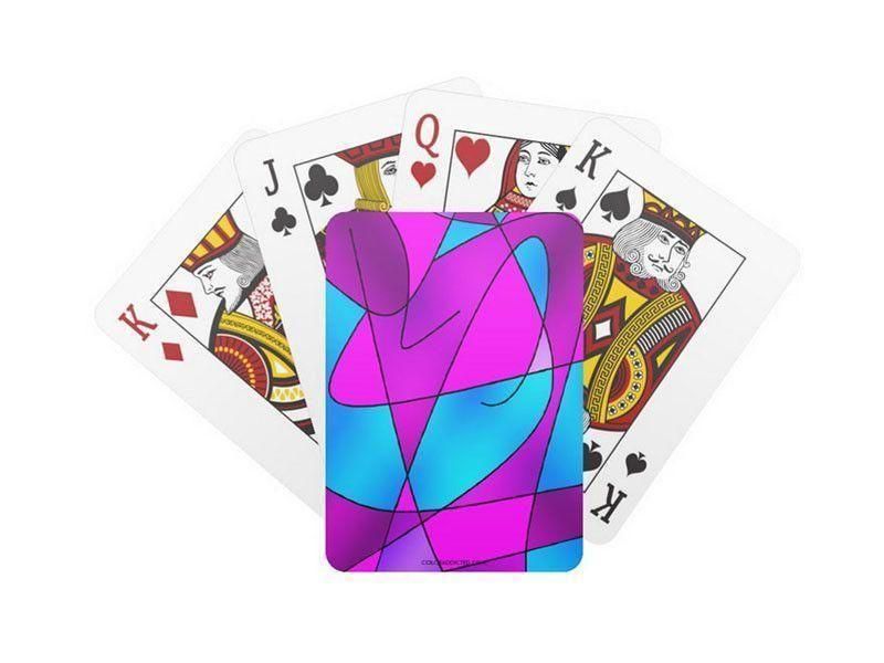 Playing Cards-ABSTRACT CURVES #2 Standard Playing Cards-Purples &amp; Violets &amp; Fuchsias &amp; Turquoises-from COLORADDICTED.COM-