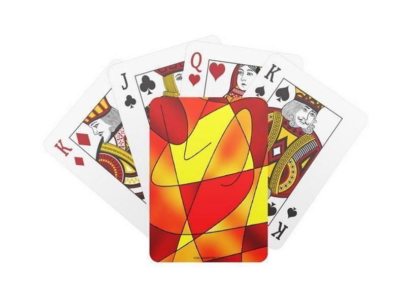 Playing Cards-ABSTRACT CURVES #2 Standard Playing Cards-Reds &amp; Oranges &amp; Yellows-from COLORADDICTED.COM-