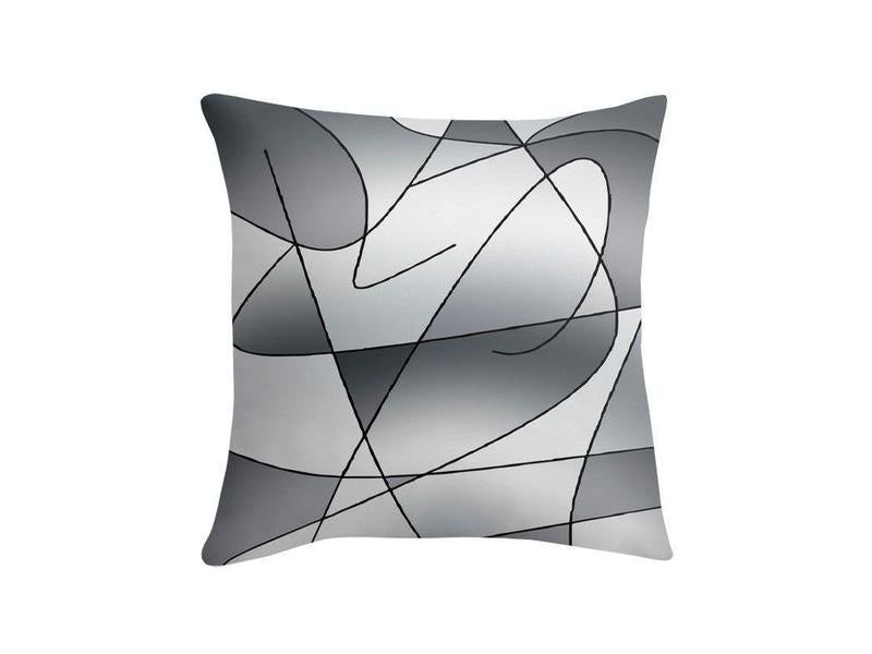 Throw Pillows &amp; Throw Pillow Cases-ABSTRACT CURVES #2 Throw Pillows &amp; Throw Pillow Cases-Grays-from COLORADDICTED.COM-