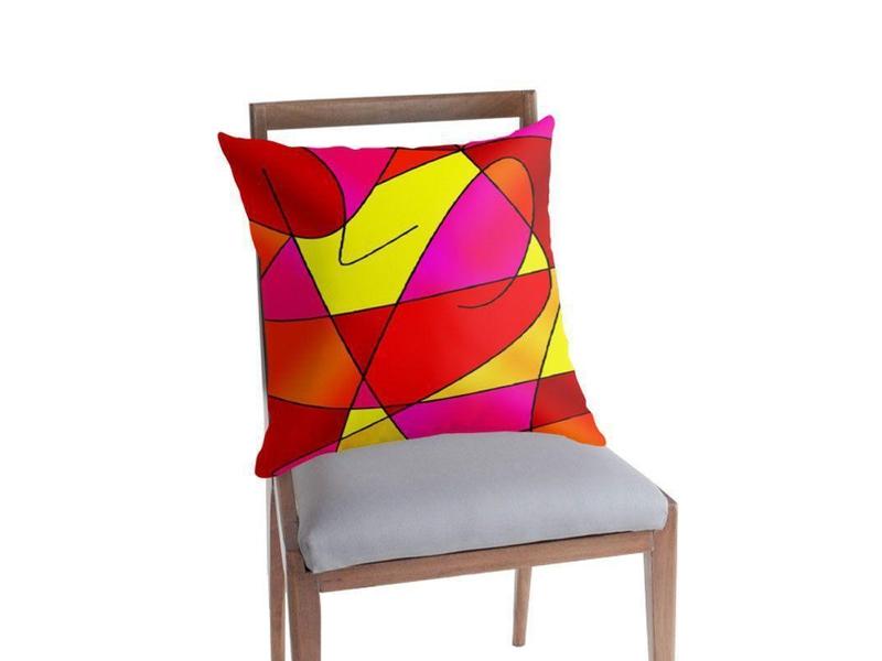 Throw Pillows & Throw Pillow Cases-ABSTRACT CURVES #2 Throw Pillows & Throw Pillow Cases-from COLORADDICTED.COM-