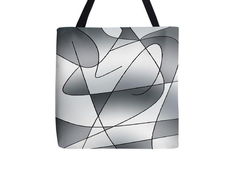 Tote Bags-ABSTRACT CURVES #2 Tote Bags-Grays-from COLORADDICTED.COM-