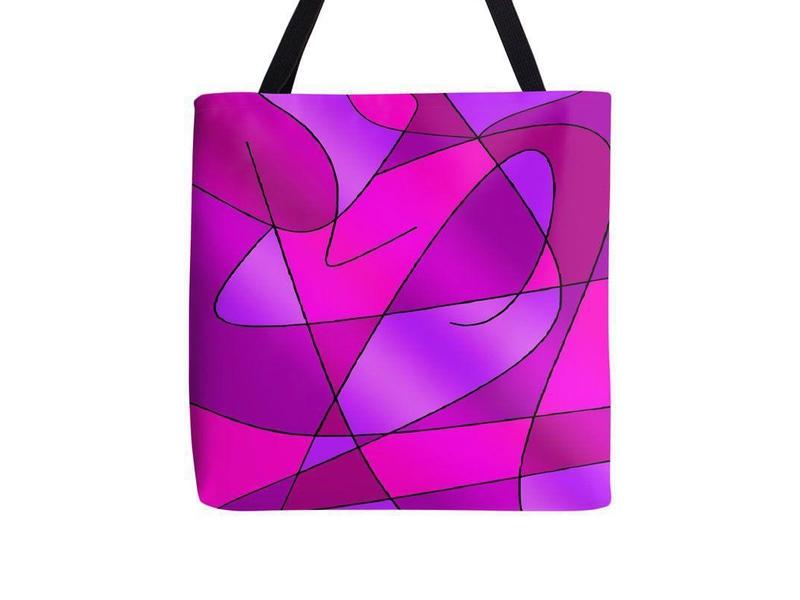 Tote Bags-ABSTRACT CURVES #2 Tote Bags-Purples &amp; Violets &amp; Fuchsias &amp; Magentas-from COLORADDICTED.COM-