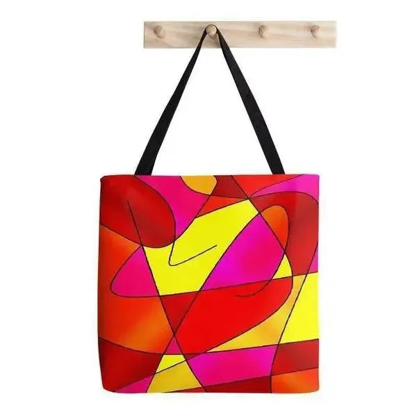 Tote Bags-ABSTRACT CURVES #2 Tote Bags-from COLORADDICTED.COM-