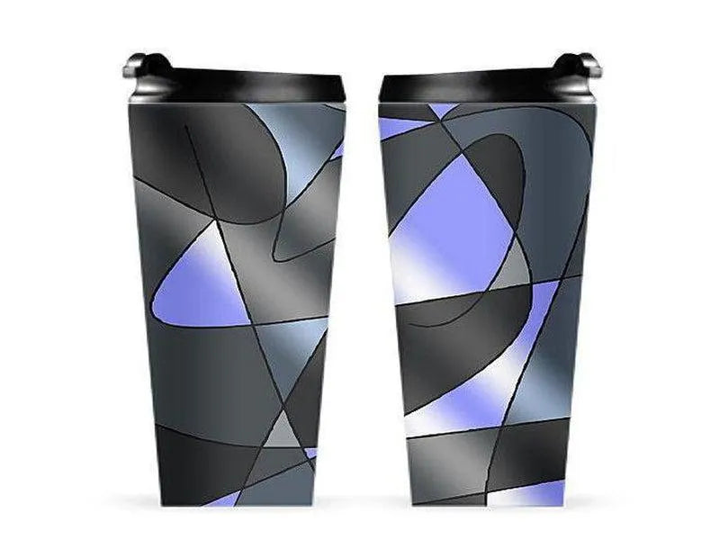 Travel Mugs-ABSTRACT CURVES #2 Travel Mugs-Grays & Light Blues-from COLORADDICTED.COM-