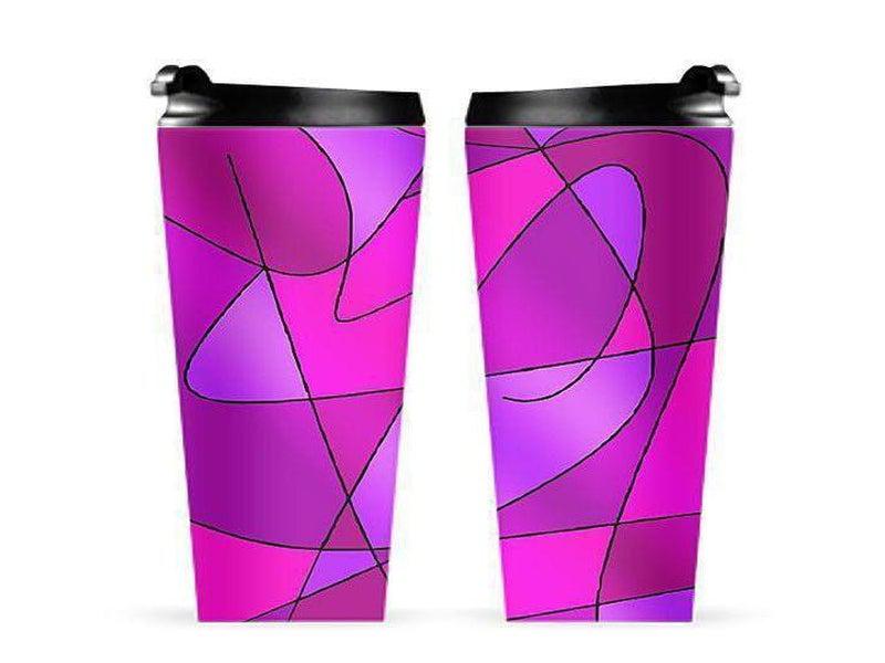Travel Mugs-ABSTRACT CURVES #2 Travel Mugs-Purples &amp; Violets &amp; Fuchsias &amp; Magentas-from COLORADDICTED.COM-