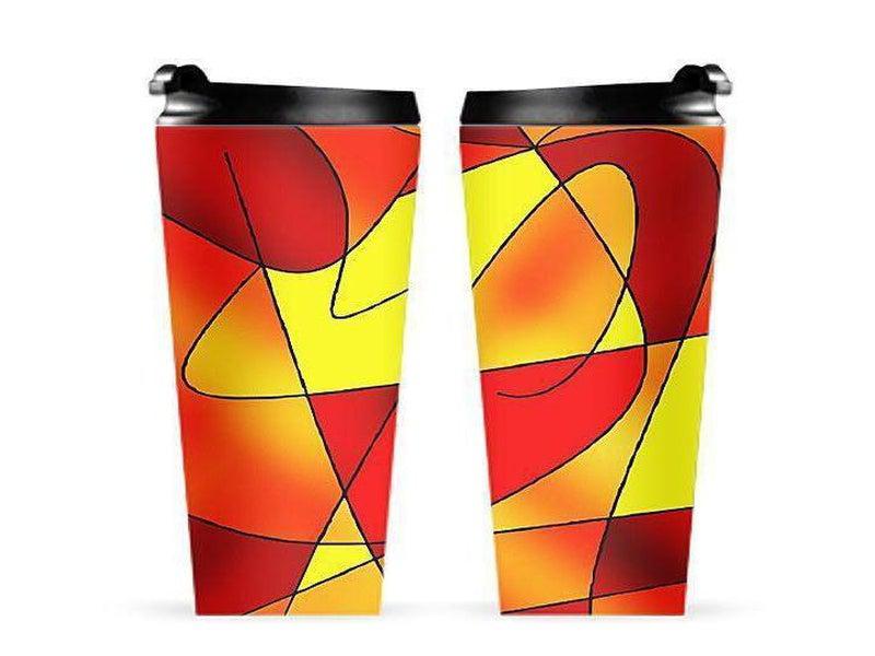Travel Mugs-ABSTRACT CURVES #2 Travel Mugs-Reds &amp; Oranges &amp; Yellows-from COLORADDICTED.COM-