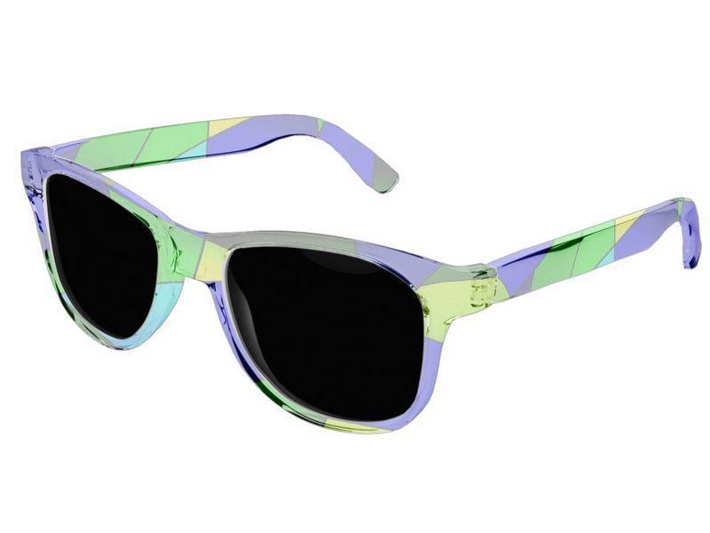 Wayfarer Sunglasses-ABSTRACT CURVES #2 Wayfarer Sunglasses (transparent background)-Blues &amp; Greens-from COLORADDICTED.COM-