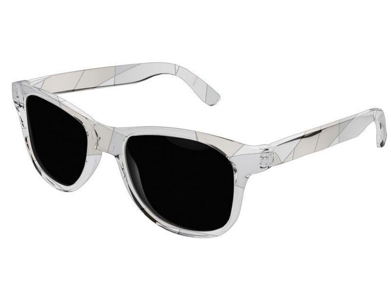 Wayfarer Sunglasses-ABSTRACT CURVES #2 Wayfarer Sunglasses (transparent background)-Grays &amp; Beiges-from COLORADDICTED.COM-