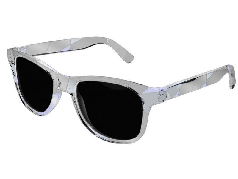 Wayfarer Sunglasses-ABSTRACT CURVES #2 Wayfarer Sunglasses (transparent background)-Grays &amp; Light Blues-from COLORADDICTED.COM-