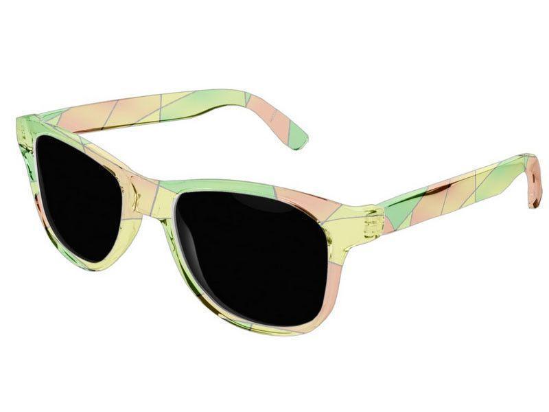 Wayfarer Sunglasses-ABSTRACT CURVES #2 Wayfarer Sunglasses (transparent background)-Greens, Oranges &amp; Yellows-from COLORADDICTED.COM-