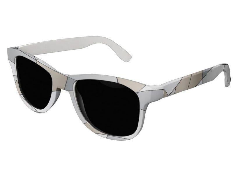 Wayfarer Sunglasses-ABSTRACT CURVES #2 Wayfarer Sunglasses (white background)-Grays &amp; Beiges-from COLORADDICTED.COM-