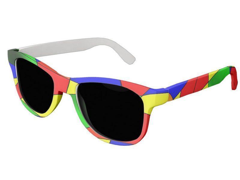 Wayfarer Sunglasses-ABSTRACT CURVES #2 Wayfarer Sunglasses (white background)-Multicolor Bright-from COLORADDICTED.COM-