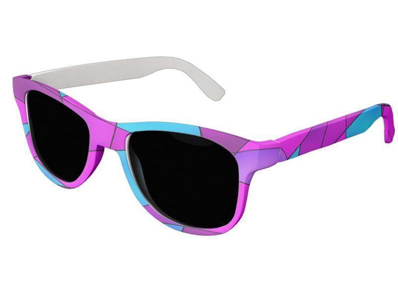 Wayfarer Sunglasses-ABSTRACT CURVES #2 Wayfarer Sunglasses (white background)-Purples, Violets, Fuchsias &amp; Turquoises-from COLORADDICTED.COM-