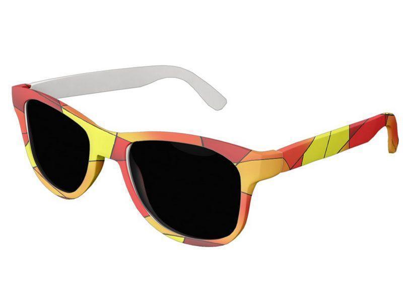 Wayfarer Sunglasses-ABSTRACT CURVES #2 Wayfarer Sunglasses (white background)-Reds, Oranges &amp; Yellows-from COLORADDICTED.COM-