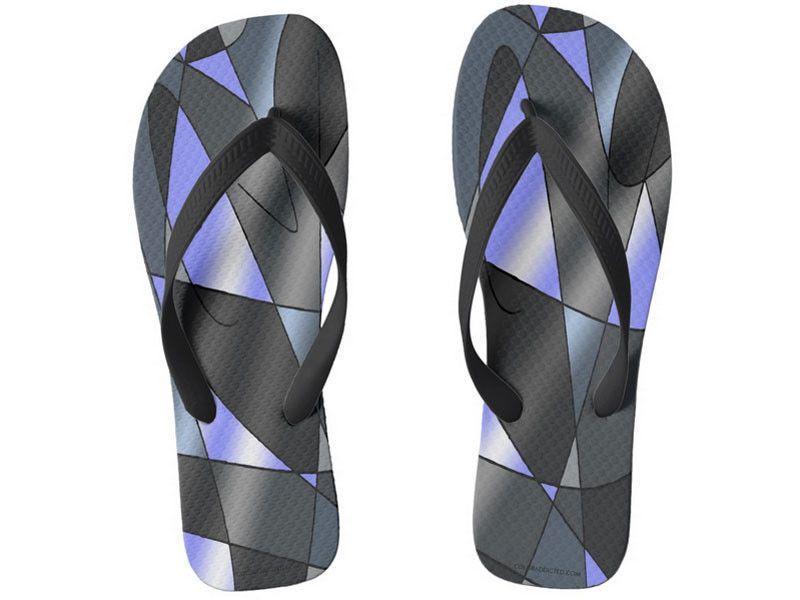 Flip Flops-ABSTRACT CURVES #2 Wide-Strap Flip Flops-Grays &amp; Light Blues-from COLORADDICTED.COM-