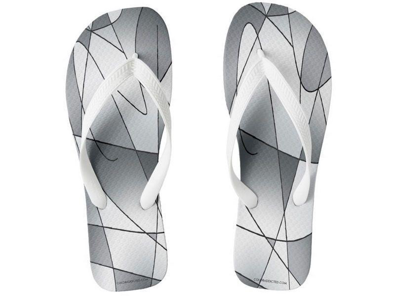 Flip Flops-ABSTRACT CURVES #2 Wide-Strap Flip Flops-Grays-from COLORADDICTED.COM-