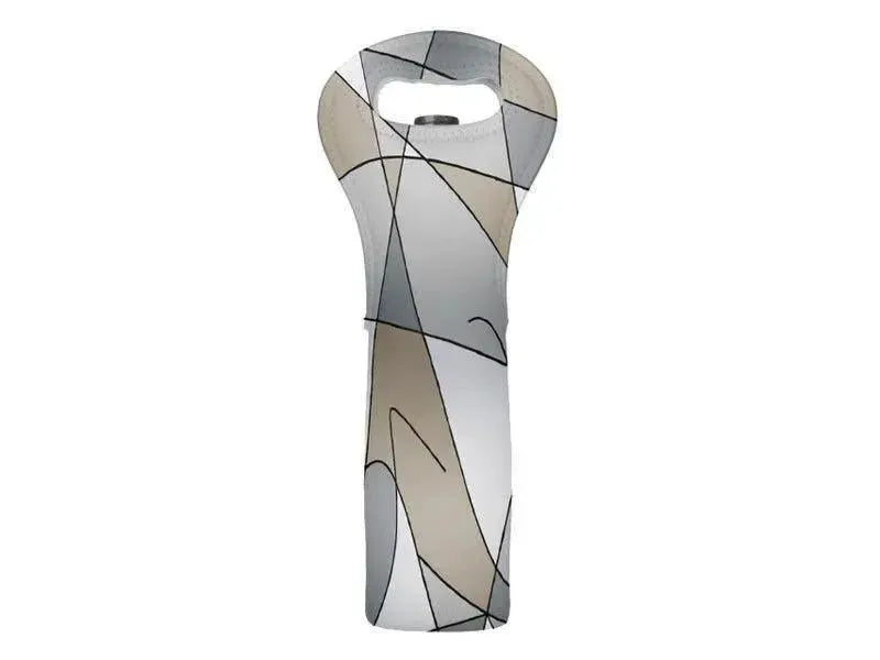 Wine Totes-ABSTRACT CURVES #2 Wine Totes-Grays & Beiges-from COLORADDICTED.COM-