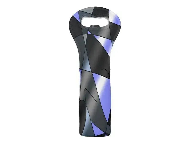 Wine Totes-ABSTRACT CURVES #2 Wine Totes-Grays & Light Blues-from COLORADDICTED.COM-
