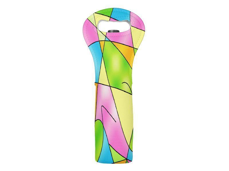 Wine Totes-ABSTRACT CURVES #2 Wine Totes-Multicolor Light-from COLORADDICTED.COM-