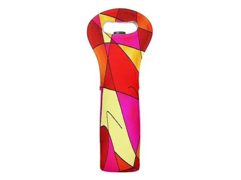 Wine Totes-ABSTRACT CURVES #2 Wine Totes-Reds & Oranges & Yellows & Fuchsias-from COLORADDICTED.COM-