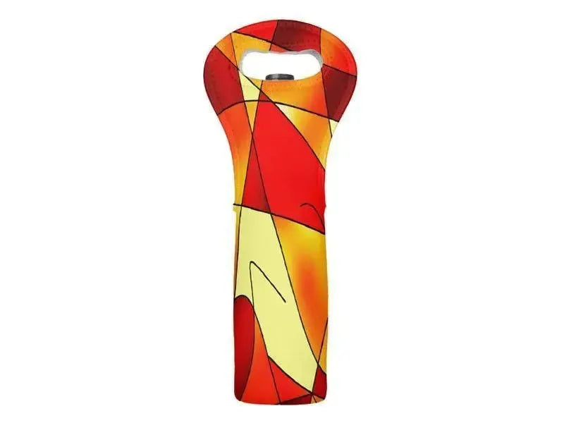 Wine Totes-ABSTRACT CURVES #2 Wine Totes-Reds & Oranges & Yellows-from COLORADDICTED.COM-