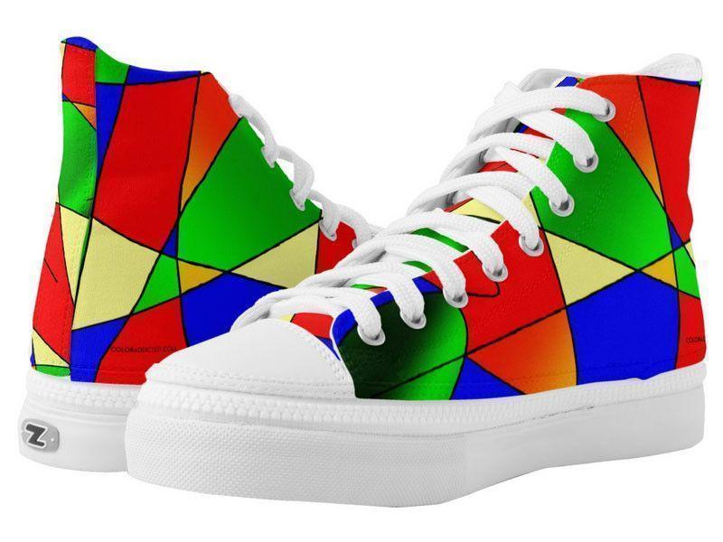 ZipZ High-Top Sneakers-ABSTRACT CURVES #2 ZipZ High-Top Sneakers-Multicolor Bright-from COLORADDICTED.COM-