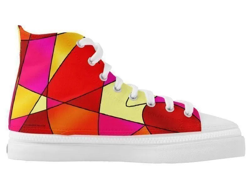 ZipZ High-Top Sneakers-ABSTRACT CURVES #2 ZipZ High-Top Sneakers-from COLORADDICTED.COM-