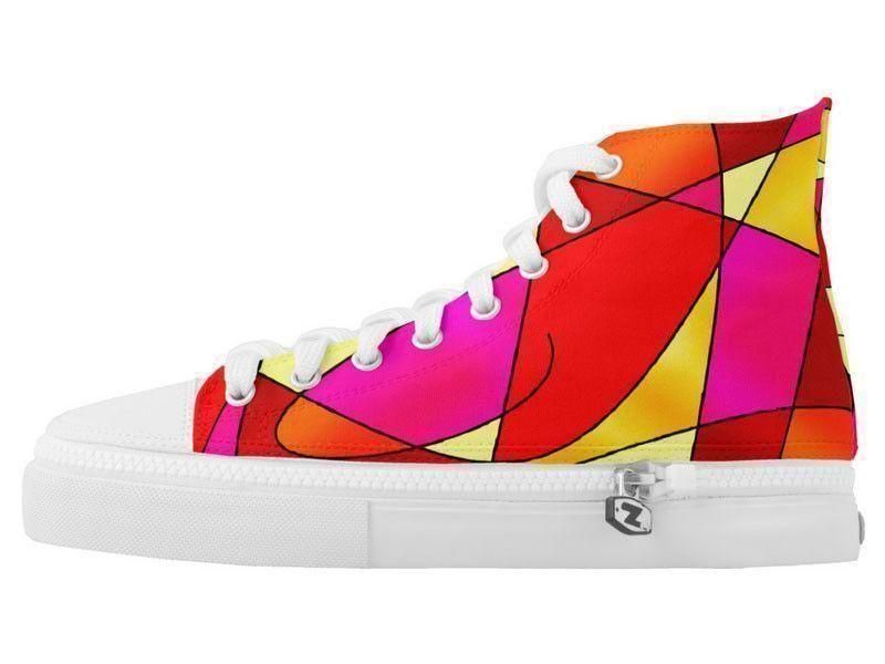 ZipZ High-Top Sneakers-ABSTRACT CURVES #2 ZipZ High-Top Sneakers-from COLORADDICTED.COM-