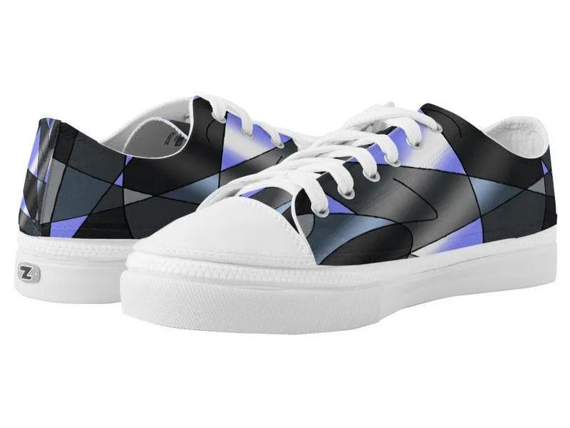 ZipZ Low-Top Sneakers-ABSTRACT CURVES #2 ZipZ Low-Top Sneakers-Grays &amp; Light Blues-from COLORADDICTED.COM-