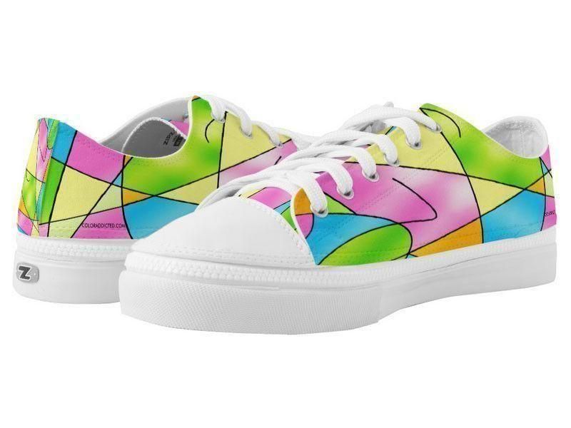 ZipZ Low-Top Sneakers-ABSTRACT CURVES #2 ZipZ Low-Top Sneakers-Multicolor Light-from COLORADDICTED.COM-