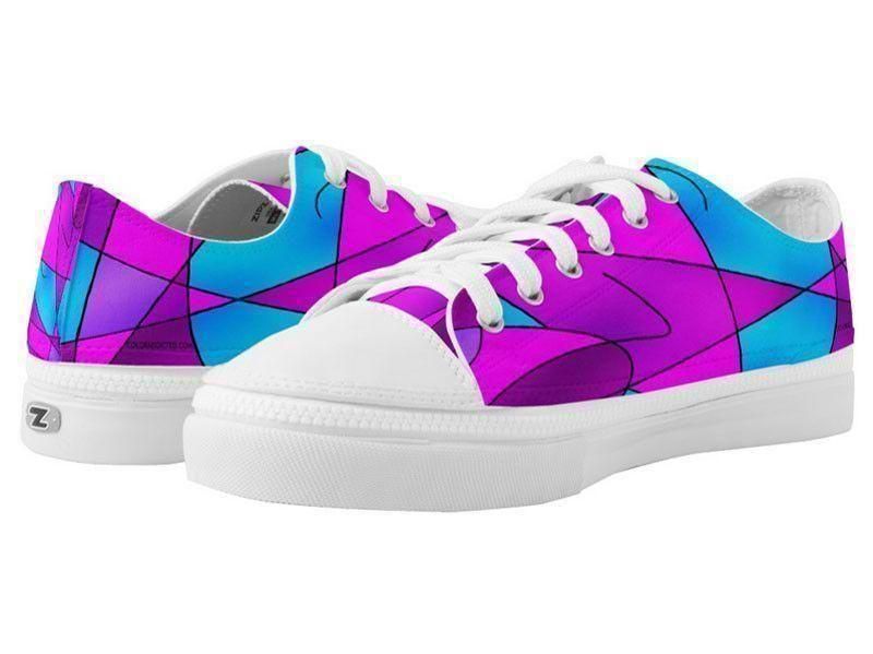 ZipZ Low-Top Sneakers-ABSTRACT CURVES #2 ZipZ Low-Top Sneakers-Purples &amp; Violets &amp; Fuchsias &amp; Turquoises-from COLORADDICTED.COM-