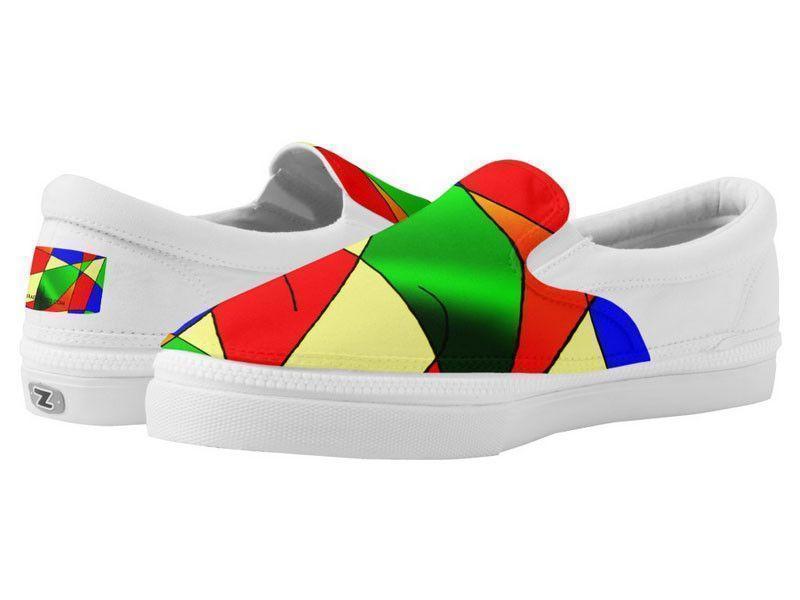 ZipZ Slip-On Sneakers-ABSTRACT CURVES #2 ZipZ Slip-On Sneakers-Multicolor Bright-from COLORADDICTED.COM-