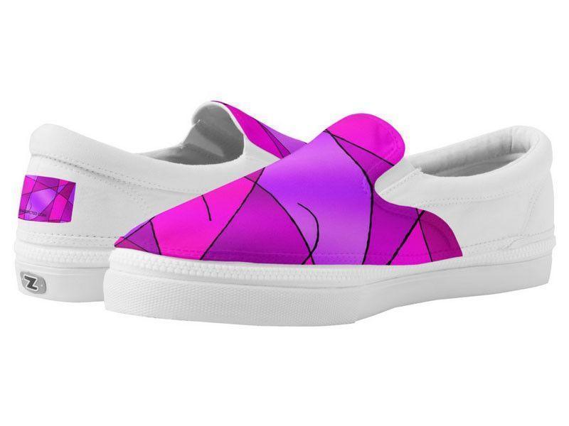 ZipZ Slip-On Sneakers-ABSTRACT CURVES #2 ZipZ Slip-On Sneakers-Purples &amp; Violets &amp; Fuchsias &amp; Magentas-from COLORADDICTED.COM-