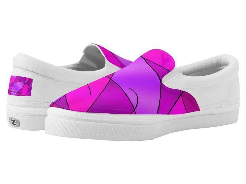 ZipZ Slip-On Sneakers-ABSTRACT CURVES #2 ZipZ Slip-On Sneakers-Purples &amp; Violets &amp; Fuchsias &amp; Magentas-from COLORADDICTED.COM-