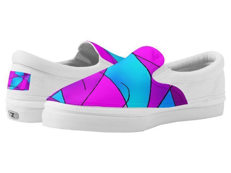 ZipZ Slip-On Sneakers-ABSTRACT CURVES #2 ZipZ Slip-On Sneakers-Purples &amp; Violets &amp; Fuchsias &amp; Turquoises-from COLORADDICTED.COM-
