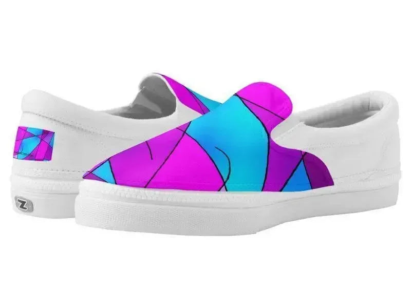 ZipZ Slip-On Sneakers-ABSTRACT CURVES #2 ZipZ Slip-On Sneakers-from COLORADDICTED.COM-