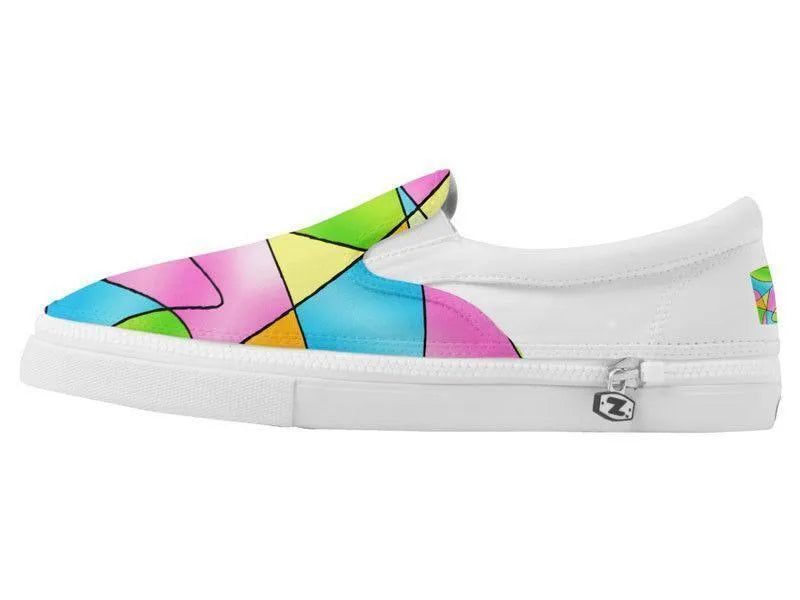 ZipZ Slip-On Sneakers-ABSTRACT CURVES #2 ZipZ Slip-On Sneakers-from COLORADDICTED.COM-