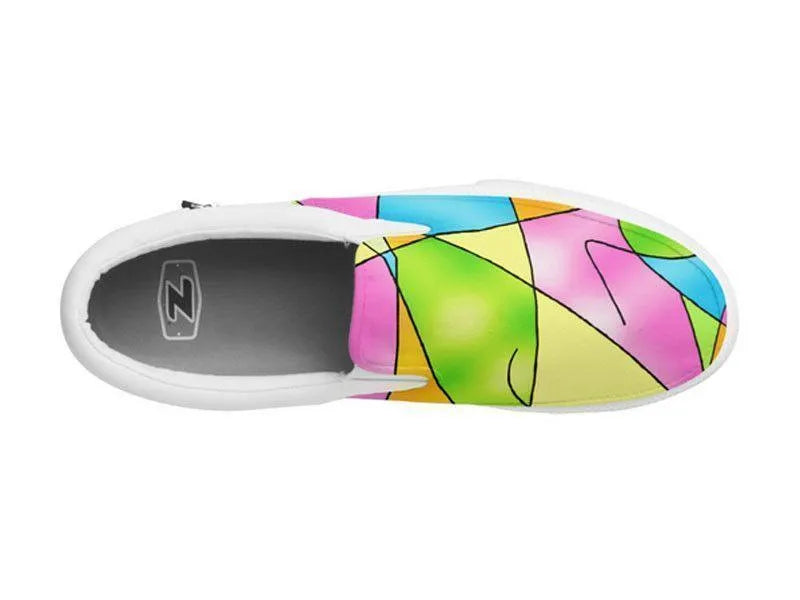 ZipZ Slip-On Sneakers-ABSTRACT CURVES #2 ZipZ Slip-On Sneakers-from COLORADDICTED.COM-