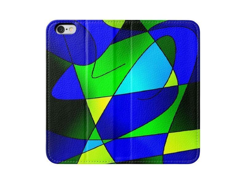 iPhone Wallets-ABSTRACT CURVES #2 iPhone Wallets-Blues &amp; Greens-from COLORADDICTED.COM-