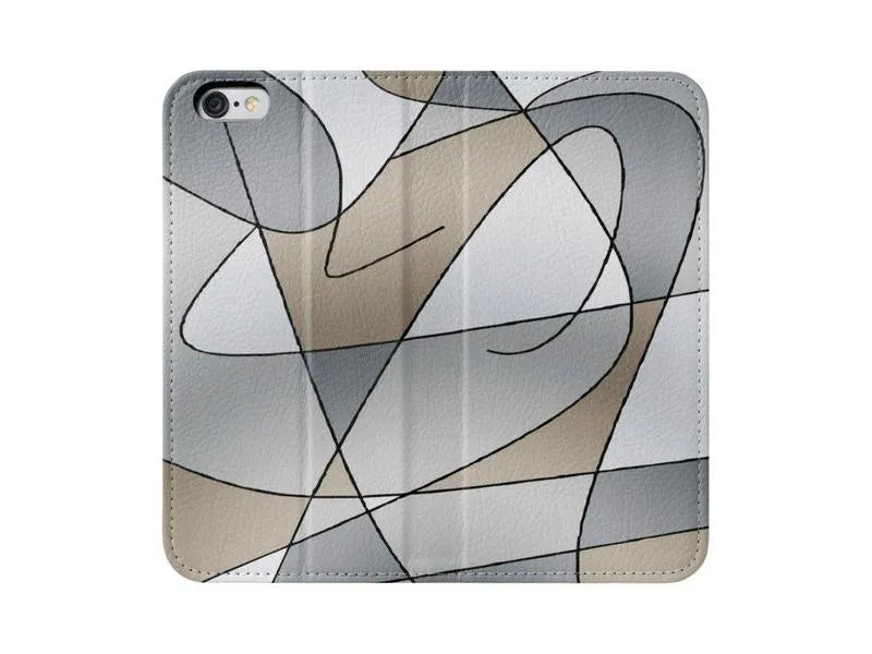 iPhone Wallets-ABSTRACT CURVES #2 iPhone Wallets-Grays & Beiges-from COLORADDICTED.COM-