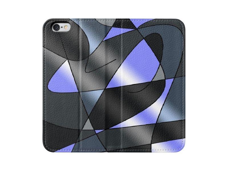 iPhone Wallets-ABSTRACT CURVES #2 iPhone Wallets-Grays &amp; Light Blues-from COLORADDICTED.COM-
