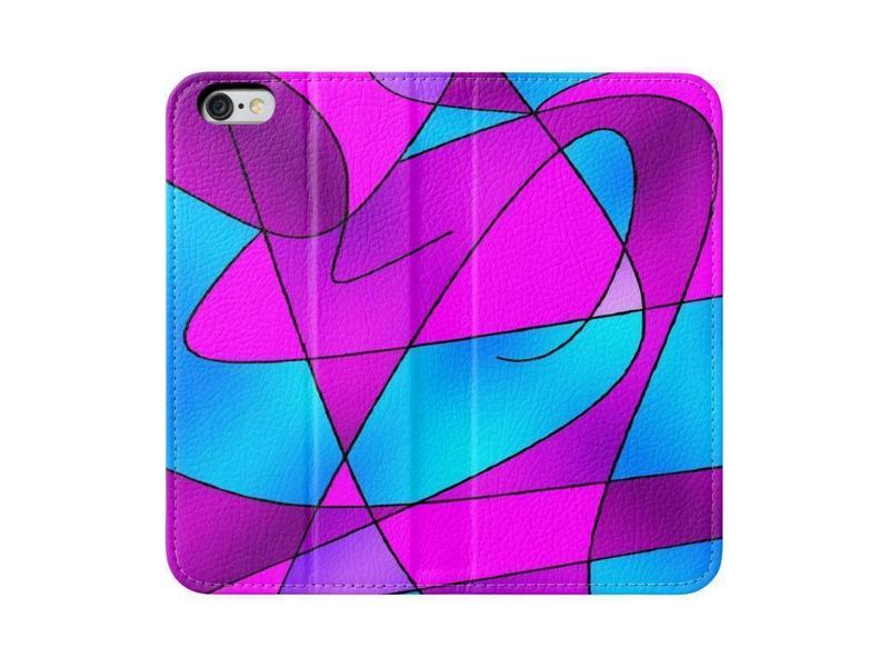 iPhone Wallets-ABSTRACT CURVES #2 iPhone Wallets-Purples &amp; Violets &amp; Fuchsias &amp; Turquoises-from COLORADDICTED.COM-