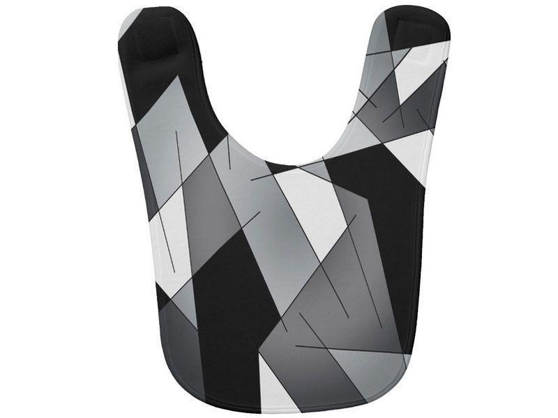 Baby Bibs-ABSTRACT LINES #1 Baby Bibs-Black, Grays &amp; White-from COLORADDICTED.COM-