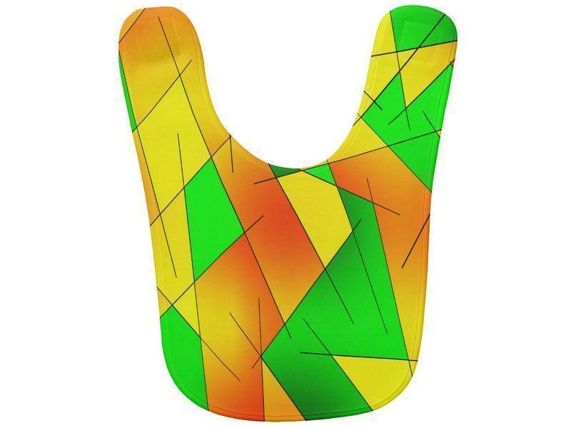 Baby Bibs-ABSTRACT LINES #1 Baby Bibs-Greens, Oranges &amp; Yellows-from COLORADDICTED.COM-