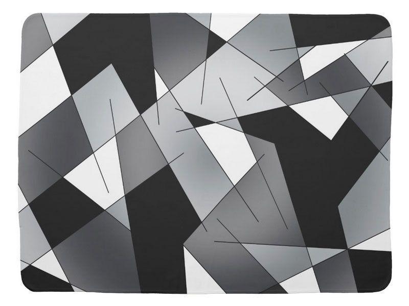 Baby Blankets-ABSTRACT LINES #1 Baby Blankets-Black, Grays &amp; White-from COLORADDICTED.COM-