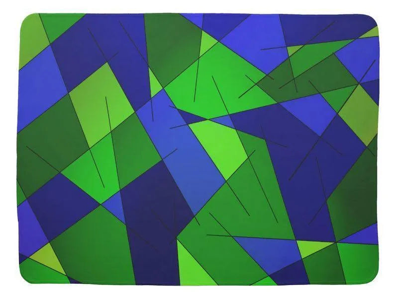 Baby Blankets-ABSTRACT LINES #1 Baby Blankets-Blues &amp; Greens-from COLORADDICTED.COM-