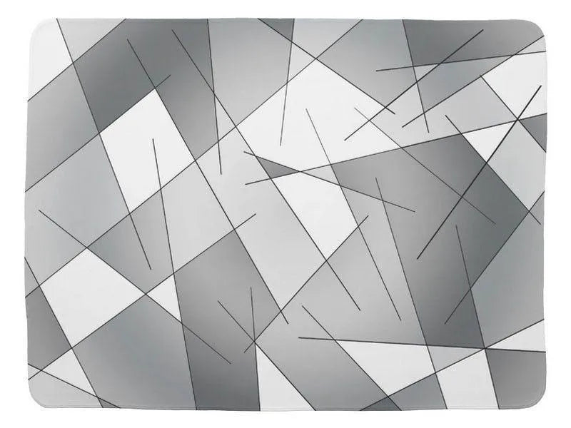 Baby Blankets-ABSTRACT LINES #1 Baby Blankets-Grays &amp; White-from COLORADDICTED.COM-